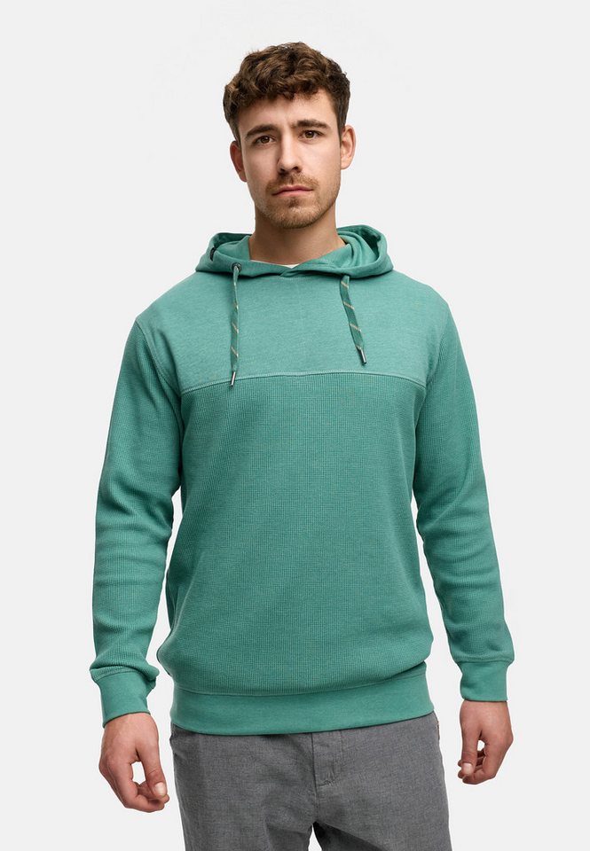 Indicode Hoodie Herren INTommaso Sweatshirt Kapuze Herrenhoodie aus Waffelstrick-Jersey für eine leichte, luftige Textur von Indicode