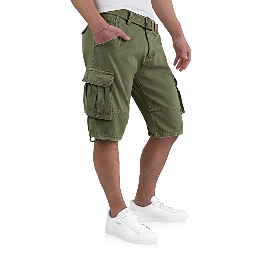 Indicode Kjeld Herren Cargoshorts mit 6 Taschen inkl. Stoffgürtel aus 100% Baumwolle | Kurze Hose Bermuda Sommer Herrenshorts Short Men Pants Cargohose kurz Sommerhose für Männer (XL, Army) Indicode Kjeld Herren Cargoshorts mit 6 Taschen inkl. Stoffgürtel aus 100% Baumwolle | Kurze Hose Bermuda Sommer Herrenshorts Short Men Pants Cargohose kurz Sommerhose für Männer (XL, Army) von Indicode
