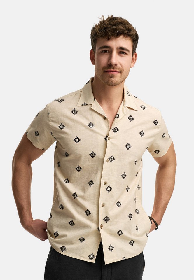 Indicode Kurzarmhemd Herren INCotta Herrenhemd Kurzarm Kurzarm-Hemd mit dekorativer Musterung von Indicode