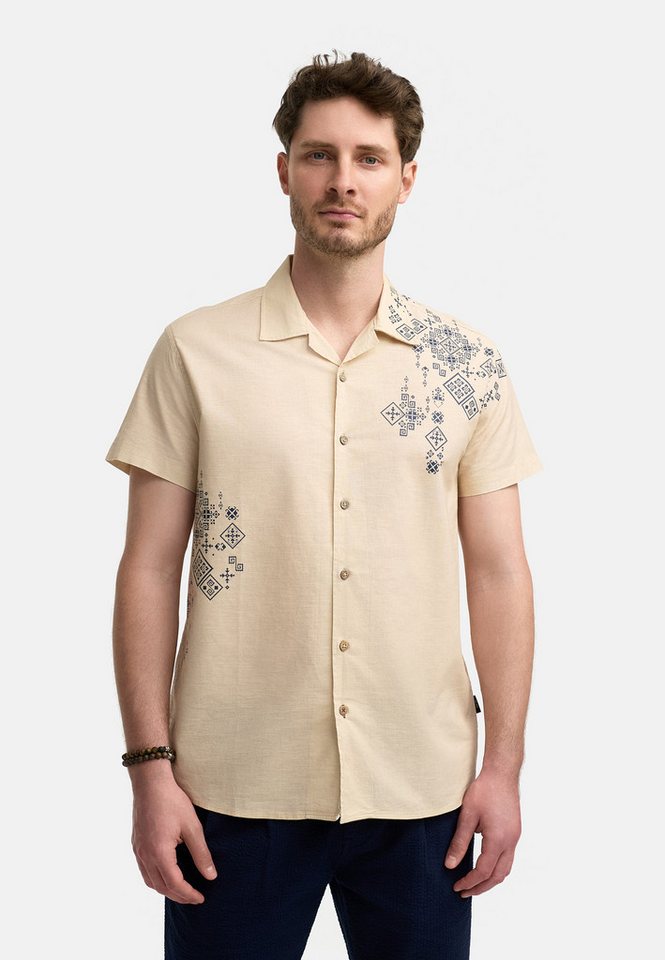 Indicode Kurzarmhemd Herren INCotta Herrenhemd Kurzarm Kurzarm-Hemd mit dekorativer Musterung von Indicode