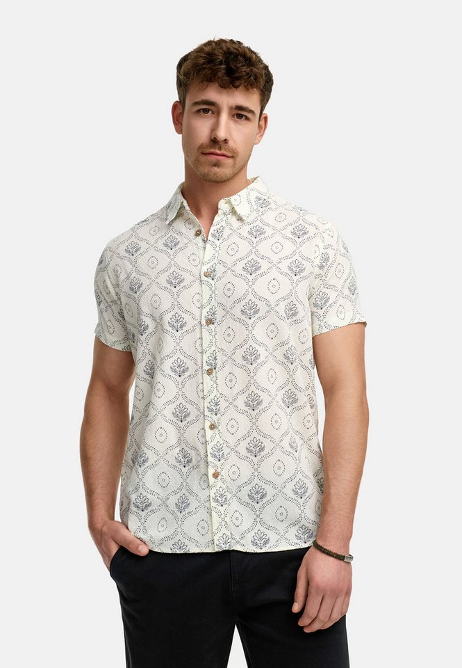 Indicode Kurzarmhemd Herren INCotta Herrenhemd Kurzarm Kurzarm-Hemd mit dekorativer Musterung von Indicode