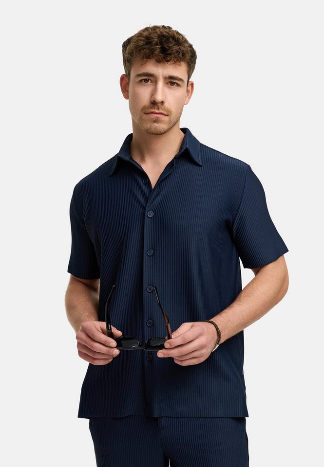 Indicode Kurzarmhemd Herren INLamgo Herrenhemd Kurzarm Kurzarm-Hemd mit feiner Musterung von Indicode