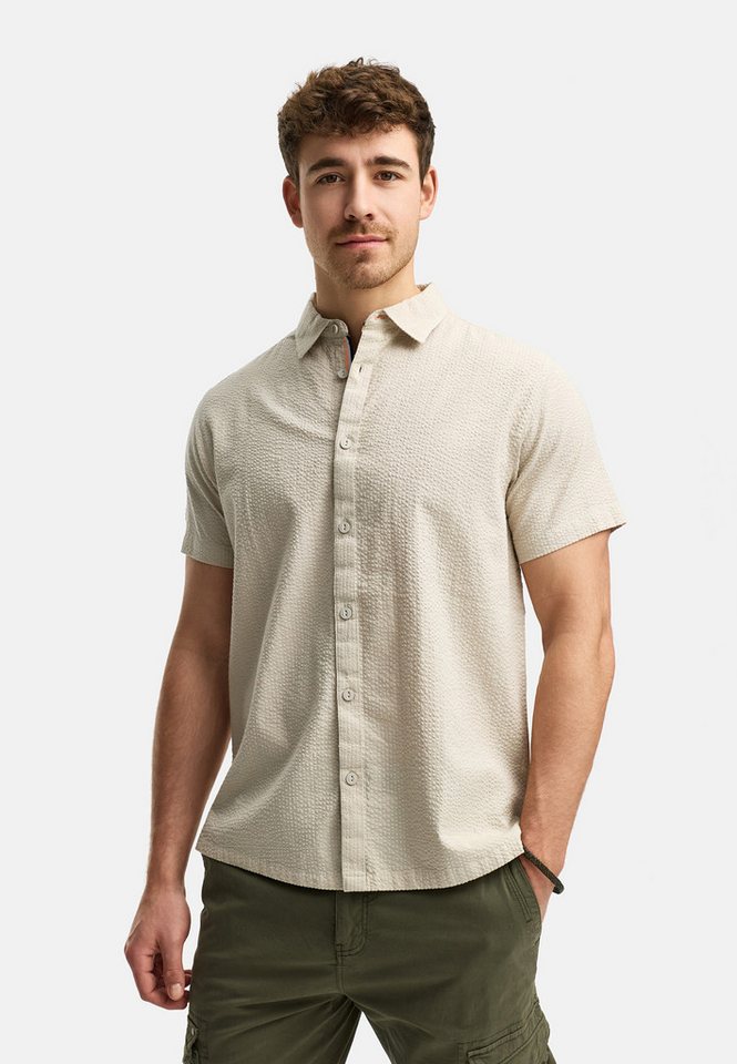 Indicode Kurzarmhemd Herren INMaribo Herrenhemd Kurzarm aus Seersucker-Material für maximale Luftzirkulation an warmen Tagen von Indicode