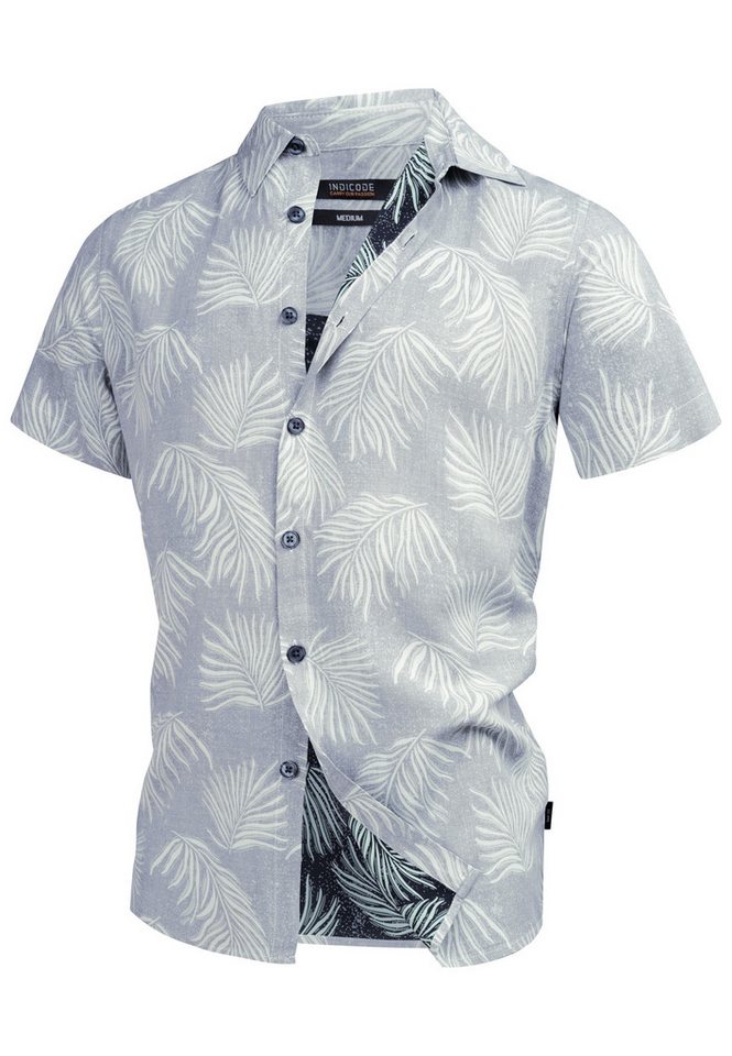 Indicode Kurzarmhemd Herren INMilky Herrenhemd Kurzarm aus angenehm kühlendem Material von Indicode
