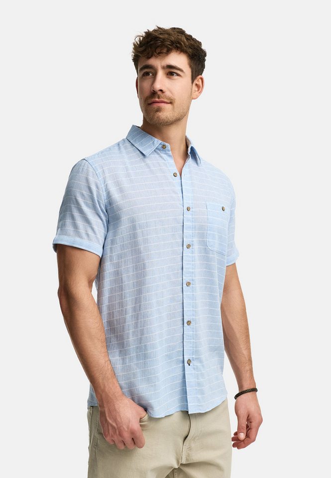 Indicode Kurzarmhemd Herren INWay Herrenhemd Kurzarm Leichtes Kurzarm-Hemd mit dezenter Musterung von Indicode