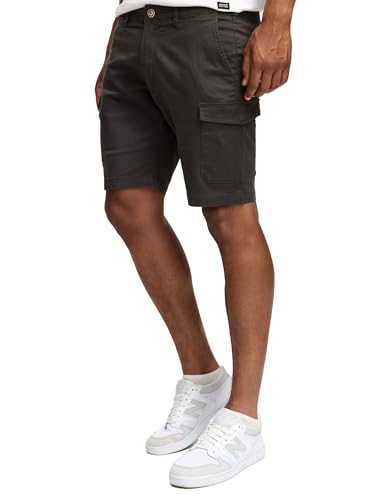 Indicode Kurze Hosen Herren - Laulax - Cargo Shorts für Männer aus Baumwolle - Sommer Freizeithose mit Taschen - Sportlich eleganter Look - Regular Fit - Bequemes Material mit Stretch - Raven - S von Indicode