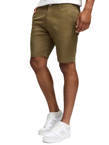 Indicode Kurze Hosen Herren - Laulax - Chino Shorts für Männer aus Baumwolle - Sommer Freizeithose mit Taschen - Sportlich eleganter Look - Regular Fit - Bequemes Material mit Stretch - Capers - L von Indicode