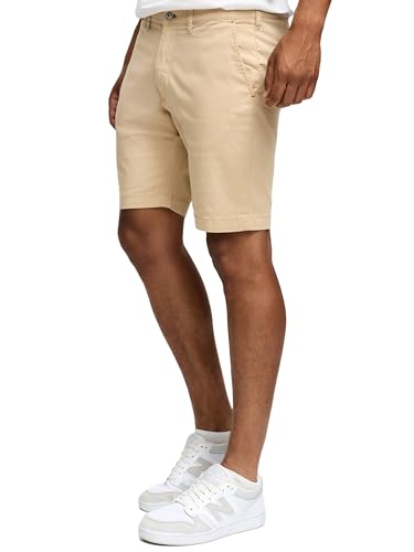 Indicode Kurze Hosen Herren - Laulax - Chino Shorts für Männer aus Baumwolle - Sommer Freizeithose mit Taschen - Sportlich eleganter Look - Regular Fit - Bequemes Material mit Stretch - Cream - L von Indicode
