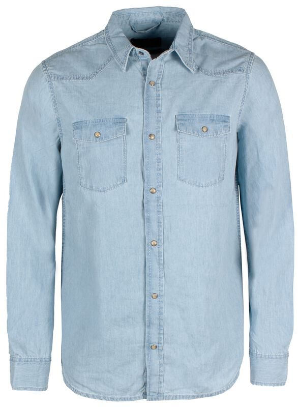 Indicode Langarmhemd - INAsk - S - für Männer - Größe S - blau von Indicode