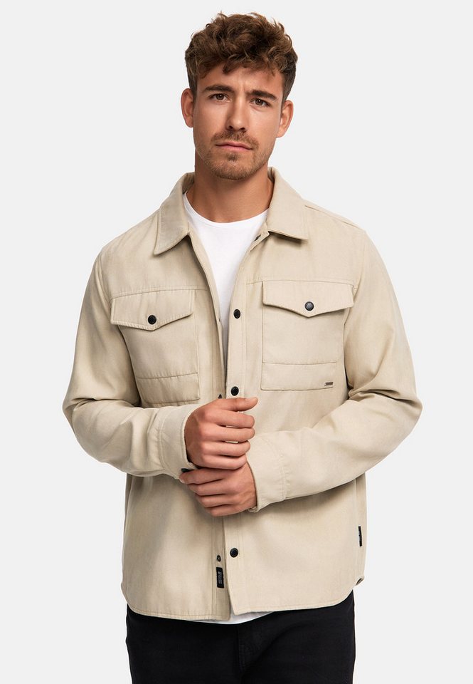 Indicode Langarmhemd INFinny Stylisches Fake-Suede-Hemd von Indicode
