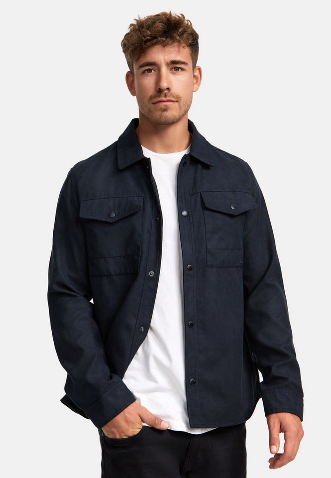 Indicode Langarmhemd INFinny Stylisches Fake-Suede-Hemd von Indicode