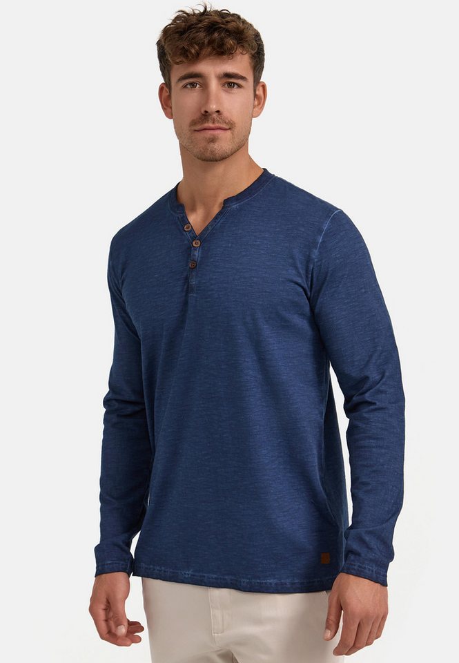 Indicode Langarmshirt Herren INKilsone Shirt Langarm Herrenshirt lässiges Longsleeve mit modischer Knopfleiste von Indicode