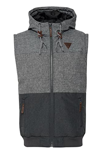 Indicode Lecter Herren Weste Outdoor-Weste mit Kapuze, Größe:M, Farbe:Grey Mix (914) von Indicode