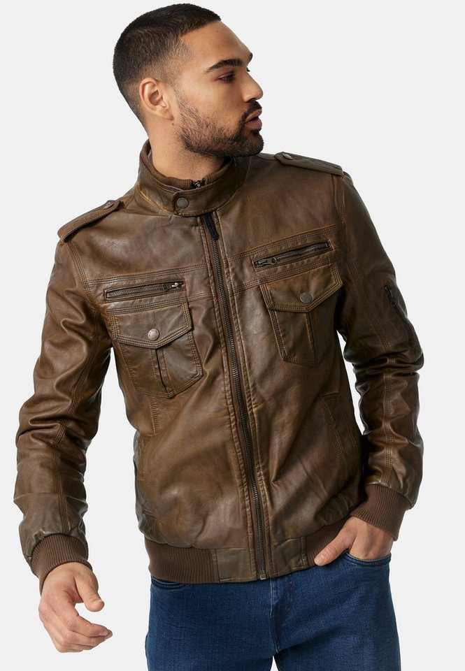 Indicode Winterjacke Pawel Kunstlederjacke mit Stehkragen Indicode Winterjacke Pawel Kunstlederjacke mit Stehkragen von Indicode
