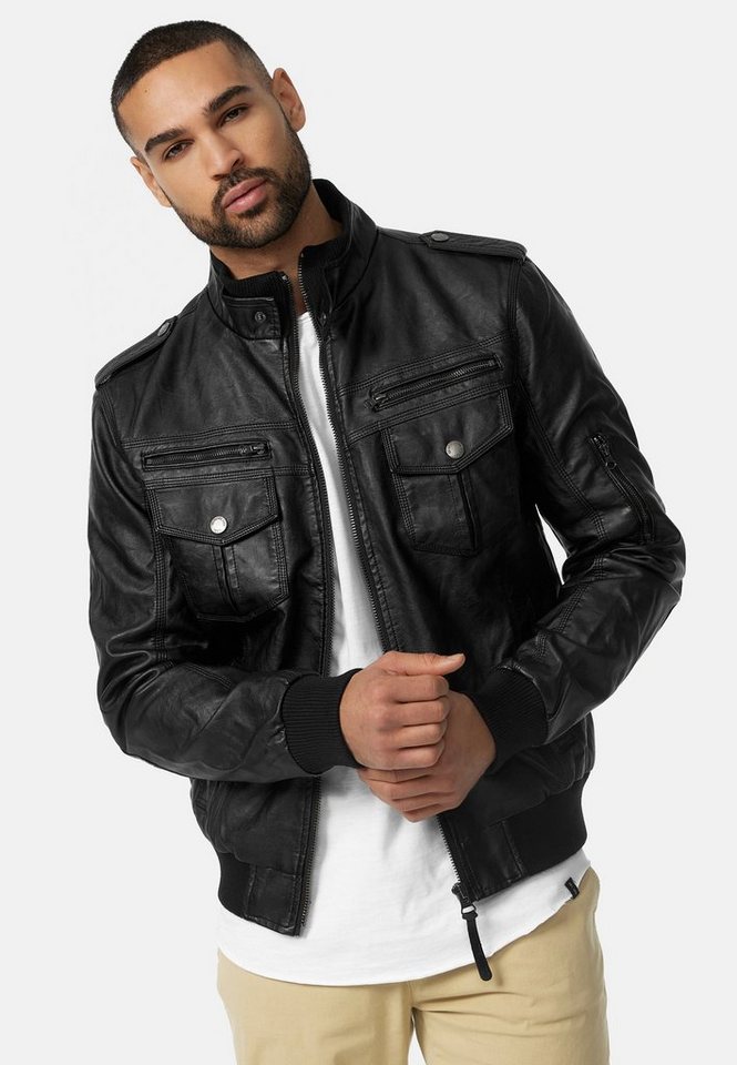 Indicode Winterjacke Pawel Kunstlederjacke mit Stehkragen Indicode Winterjacke Pawel Kunstlederjacke mit Stehkragen von Indicode
