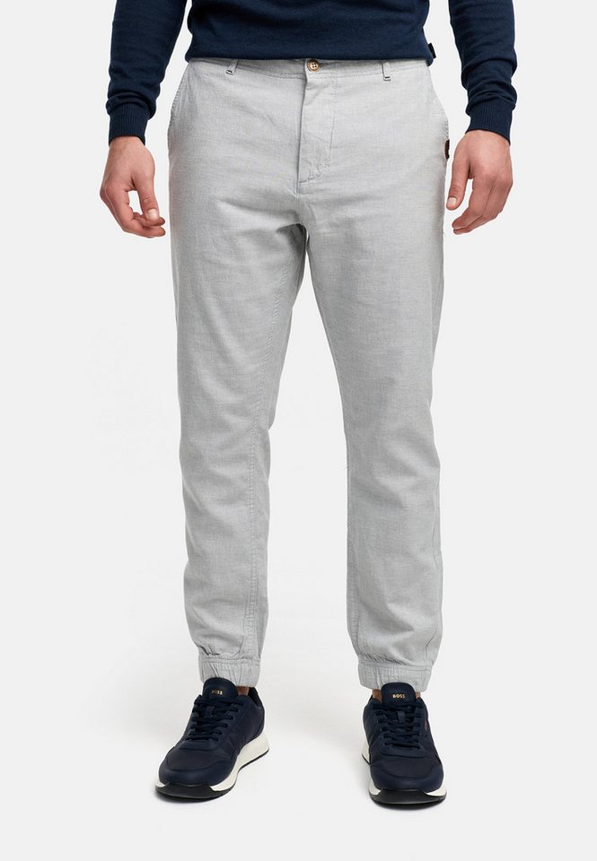 Indicode Leinenhose Herren Blnda Sommerhose Leinen Herrenhose samt dekorativem Gürtel aus Kordeln von Indicode