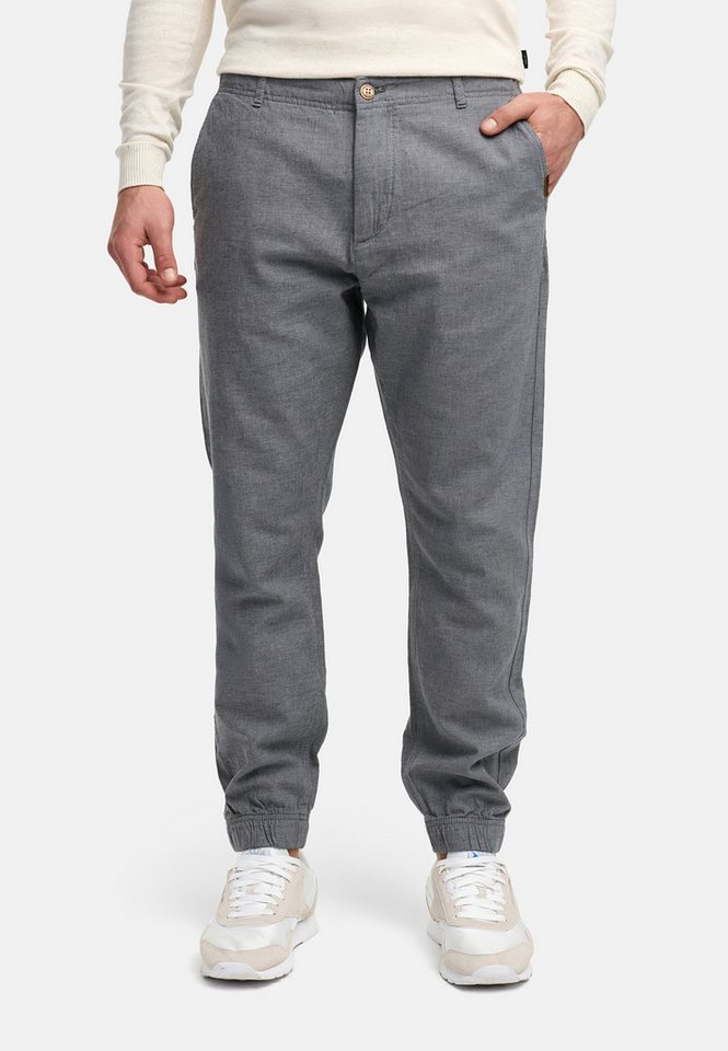 Indicode Leinenhose Herren Blnda Sommerhose Leinen Herrenhose samt dekorativem Gürtel aus Kordeln von Indicode