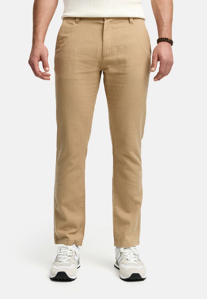Indicode Leinenhose INGuy moderne Stretchhose mit schmalen Schnitt von Indicode