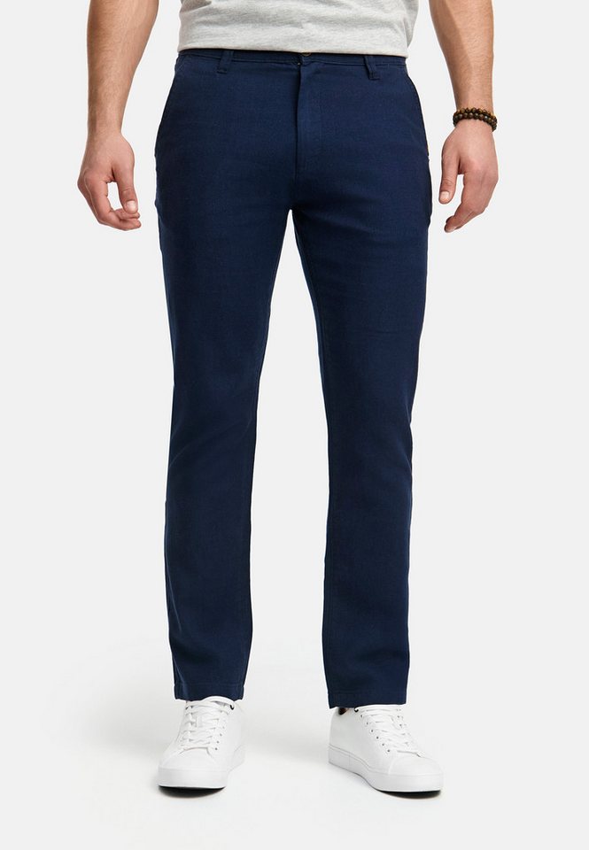 Indicode Leinenhose INGuy moderne Stretchhose mit schmalen Schnitt von Indicode