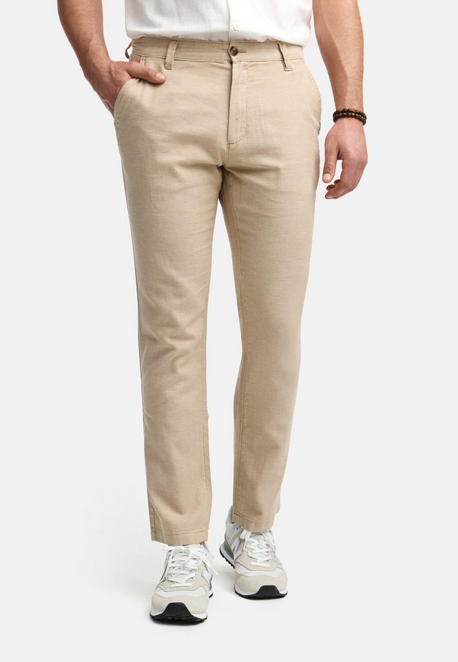 Indicode Leinenhose INGuy moderne Stretchhose mit schmalen Schnitt von Indicode