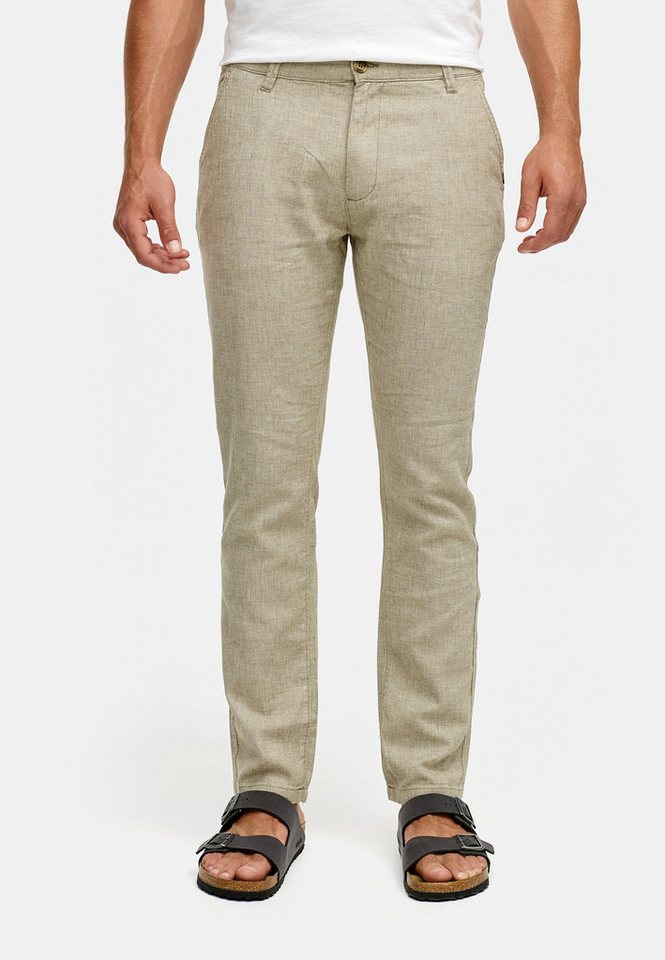 Indicode Leinenhose INGuy moderne Stretchhose mit schmalen Schnitt von Indicode