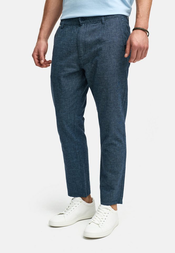 Indicode Leinenhose Herren INNandos Sommerhose Leinen Herrenhose mit elastischem Bund mit Knopf- und Reißverschluss von Indicode