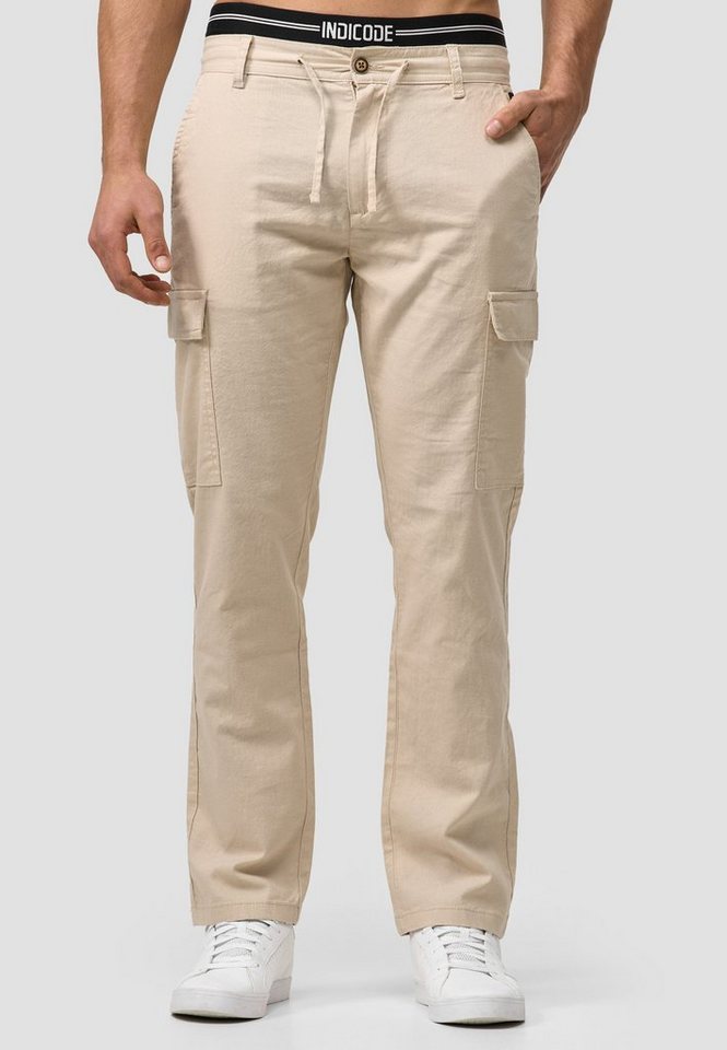 Indicode Leinenhose Leonardo mit aufgesetzten Taschen von Indicode