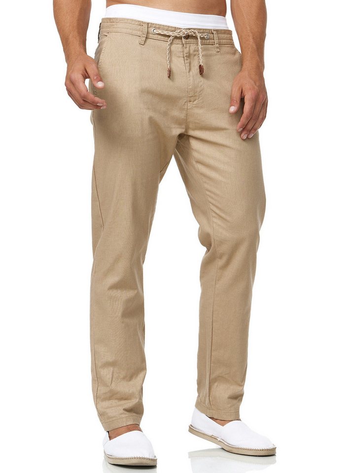 Indicode Leinenhose Herren Veneto Sommerhose Leinen Herrenhose leichte Sommerhose mit Kordelzug von Indicode