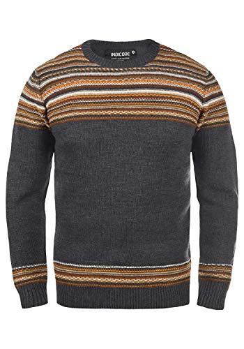 Indicode Lurdes Herren Strickpullover Grobstrick Pullover, Größe:XXL, Farbe:Charcoal Mix (915) von Indicode