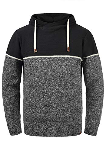 Indicode Lynde Herren Strickpullover Feinstrick Pullover mit Kapuze, Größe:L, Farbe:Black (999) von Indicode