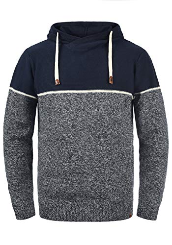 Indicode Lynde Herren Strickpullover Feinstrick Pullover mit Kapuze, Größe:XL, Farbe:Navy (400) von Indicode