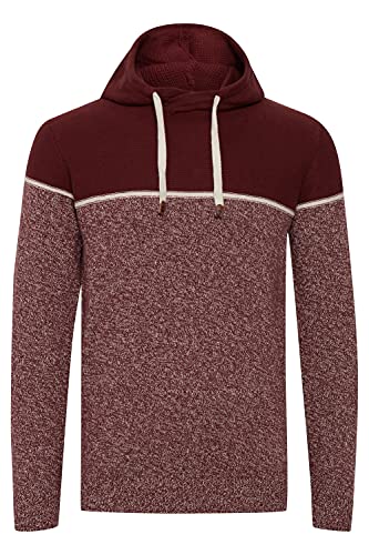 Indicode Lynde Herren Strickpullover Feinstrick Pullover mit Kapuze, Größe:XXL, Farbe:Bordeaux (201) von Indicode