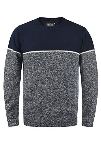 Indicode Lynn Herren Strickpullover Feinstrick Pullover mit Rundhalsausschnitt, Größe:L, Farbe:Navy (400) von Indicode