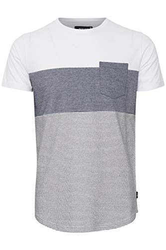 Indicode Morler Herren T-Shirt Kurzarm Shirt mit Streifen aus 100% Baumwolle mit Rundhalsausschnitt, Größe:L, Farbe:Off-White (002) von Indicode