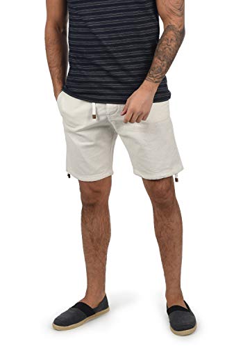 Indicode IDMoses Herren Leinenshorts Kurze Leinenhose Bermuda mit Kordel Regular Fit, Größe:3XL, Farbe:Off-White (002) von Indicode