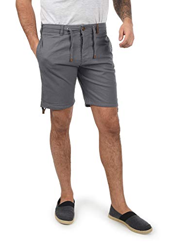 Indicode IDMoses Herren Leinenshorts Kurze Leinenhose Bermuda mit Kordel Regular Fit, Größe:L, Farbe:Iron (920) von Indicode