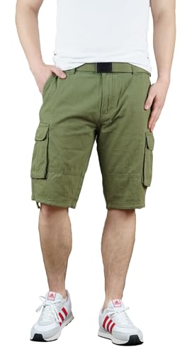 Indicode Ocean Herren Cargo Shorts Kurze Hose Short inkl. Gürtel 7 Taschen bis 3XL (as3, Alpha, m, Regular, Regular, Cypress) von Indicode