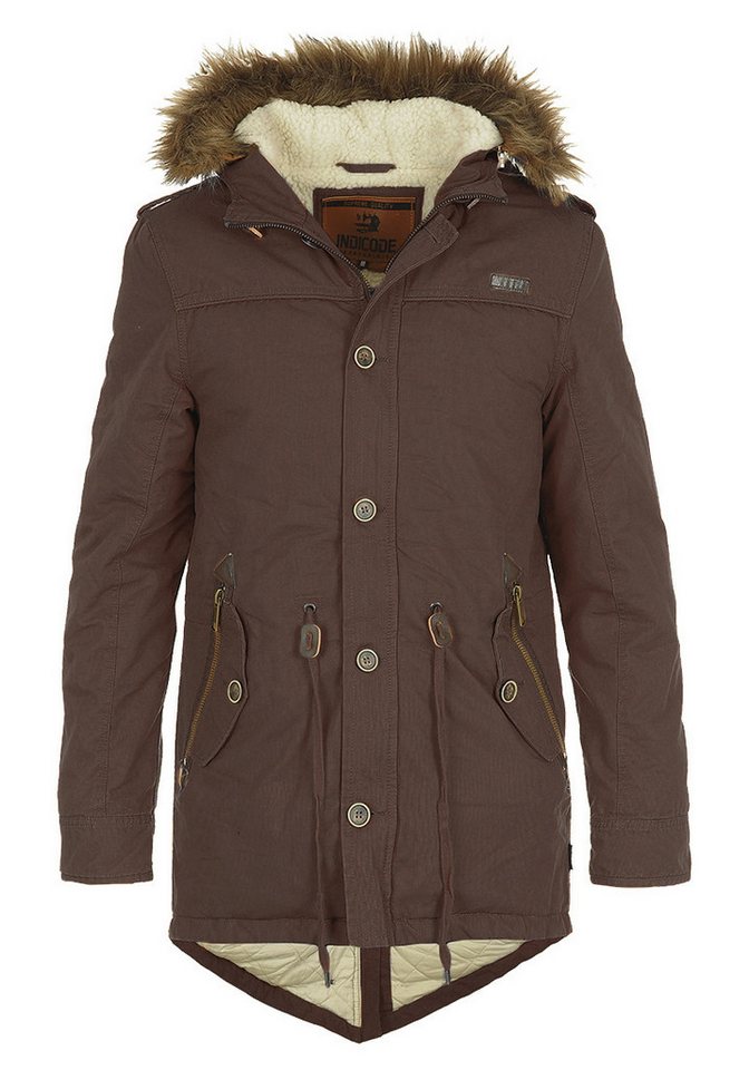 Indicode Parka IDPulsoor Winterjacke mit abnehmbarem Kunstfellkragen von Indicode