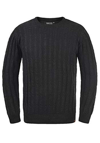 Indicode Pauletta Herren Strickpullover Grobstrick Pullover, Größe:L, Farbe:Charcoal Mix (915) von Indicode