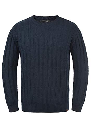 Indicode Pauletta Herren Strickpullover Grobstrick Pullover, Größe:L, Farbe:Navy (400) von Indicode