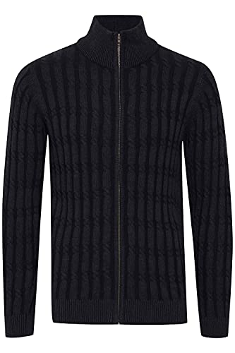 Indicode Paulomo Herren Strickjacke Cardigan Grobstrick mit Stehkragen aus 100% Baumwolle, Größe:3XL, Farbe:Charcoal Mix (915) von Indicode