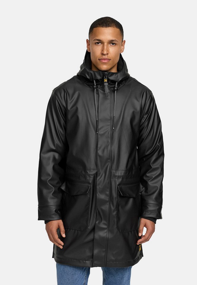 Indicode Regenmantel Herren INTommy Nässeschutz Herrenjacke mit Kapuze und vielen funktionalen Taschen von Indicode