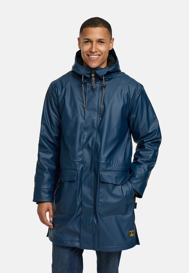 Indicode Regenmantel Herren INTommy Nässeschutz Herrenjacke mit Kapuze und vielen funktionalen Taschen von Indicode