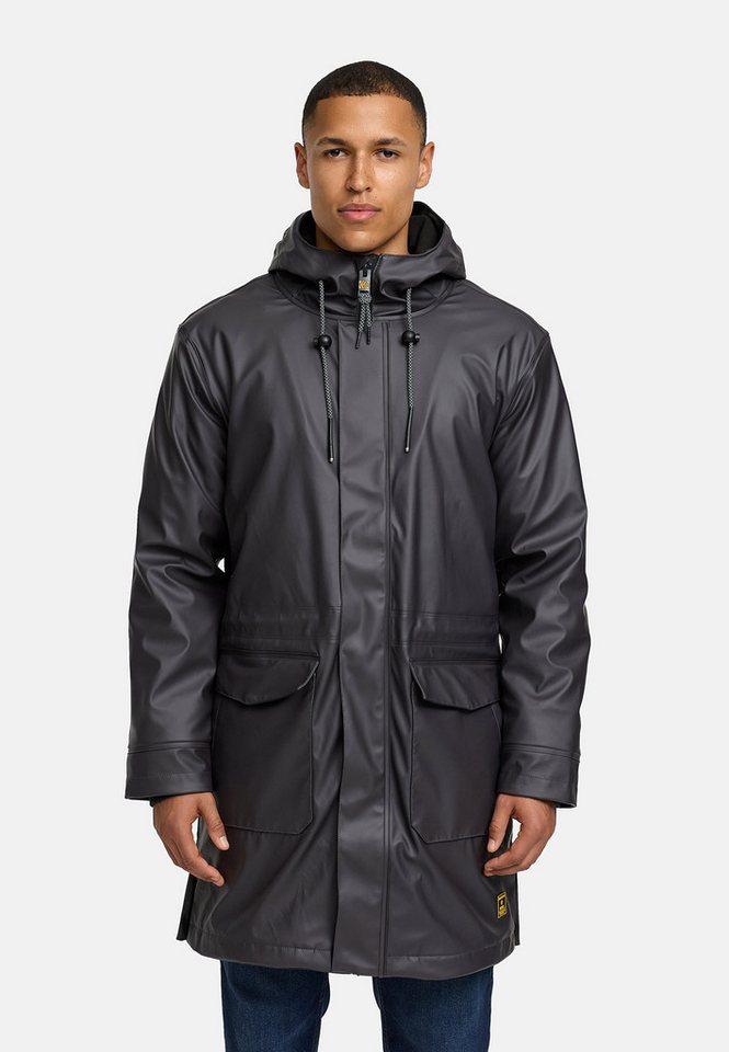 Indicode Regenmantel Herren INTommy Nässeschutz Herrenjacke mit Kapuze und vielen funktionalen Taschen von Indicode