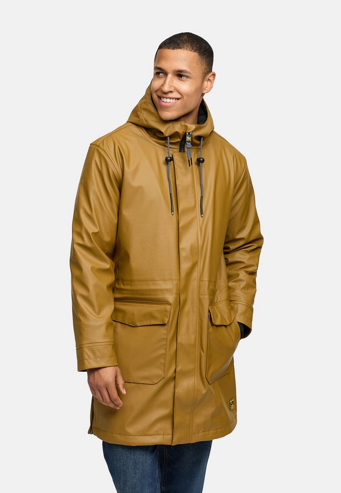 Indicode Regenmantel Herren INTommy Nässeschutz Herrenjacke mit Kapuze und vielen funktionalen Taschen von Indicode