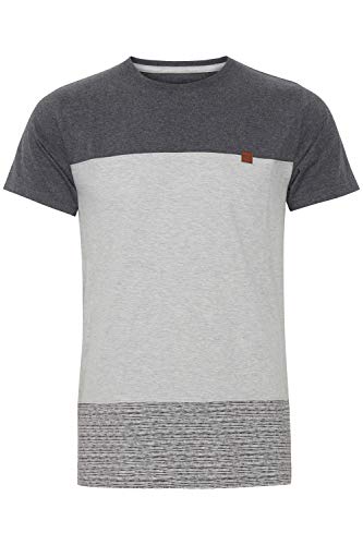 Indicode Remmond Herren T-Shirt Kurzarm Shirt mit Colour Block Muster und Rundhalsausschnitt, Größe:XL, Farbe:Light Grey Mix (913) von Indicode