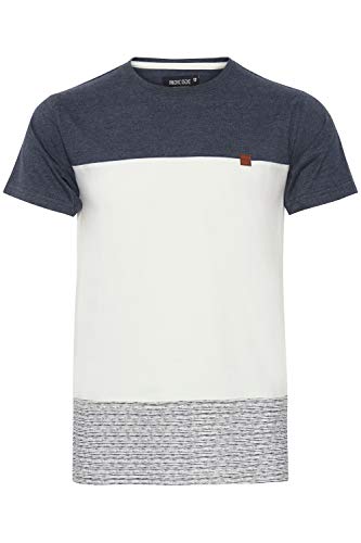 Indicode Remmond Herren T-Shirt Kurzarm Shirt mit Colour Block Muster und Rundhalsausschnitt, Größe:XXL, Farbe:Marshmellow (091) von Indicode