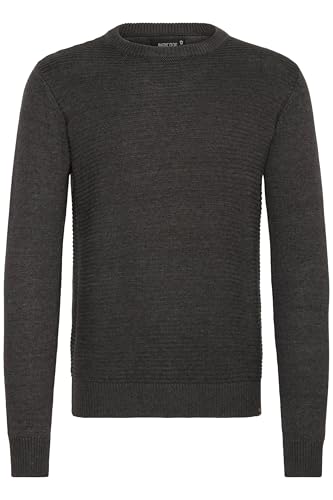 Indicode Ricardo Herren Strickpullover Grobstrick Pullover mit abgesetztem Strickmuster, Größe:L, Farbe:Charcoal Mix (915) von Indicode