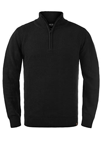 Indicode Richard Herren Strickpullover Troyer Grobstrick Pullover, Größe:M, Farbe:Black (999) von Indicode