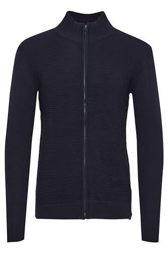 Indicode IDRickert Herren Strickjacke Cardigan Grobstrick mit Stehkragen Reißverschluss Baumwollmischung Regular fit, Größe:XL, Farbe:Navy (400) von Indicode